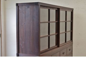 アンティーク家具　明治〜大正　二段重ね引き出し収納棚(薬箪笥)