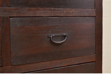 アンティーク家具　明治〜大正　二段重ね引き出し収納棚(薬箪笥)