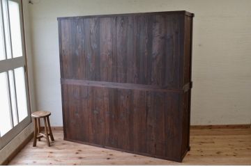 アンティーク家具　明治〜大正　二段重ね引き出し収納棚(薬箪笥)