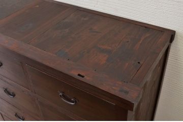 アンティーク家具　明治〜大正　二段重ね引き出し収納棚(薬箪笥)