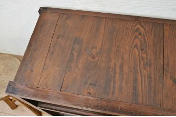 アンティーク家具　味わい深いモールガラス収納棚