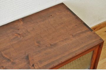 アンティーク家具　古民具　骨董　漆の綺麗なモールガラスローボード