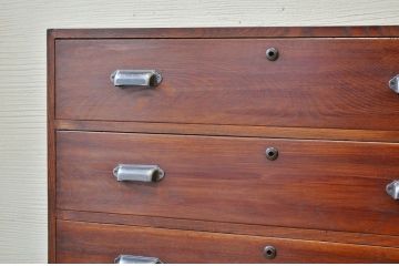 アンティーク家具　☆前面欅!二段重ねアンティークチェスト