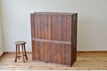 アンティーク家具　☆古民具　骨董　二段重ねシンプルな箪笥(チェスト)