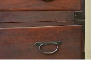 アンティーク家具　☆古民具　骨董　古い欅材の二段重ね時代箪笥