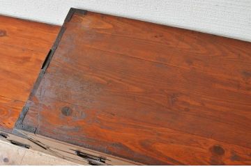 アンティーク家具　☆古民具　骨董　古い欅材の二段重ね時代箪笥