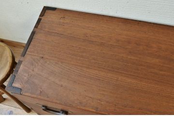 アンティーク家具　☆古民具　骨董　二段重ねシンプルな時代箪笥