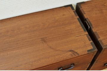 アンティーク家具　☆古民具　骨董　二段重ねシンプルな時代箪笥