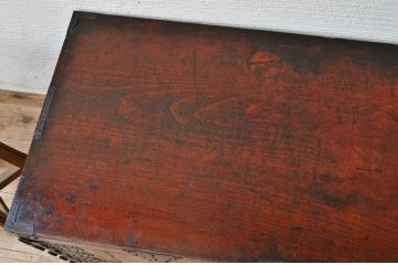 アンティーク家具　虫食い有　観音開き時代箪笥ローボード(ローチェスト)