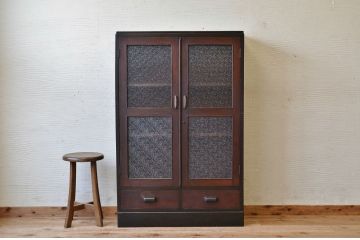 アンティーク家具　ダイヤガラスアンティーク本箱