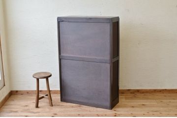 アンティーク家具　ダイヤガラスアンティーク本箱