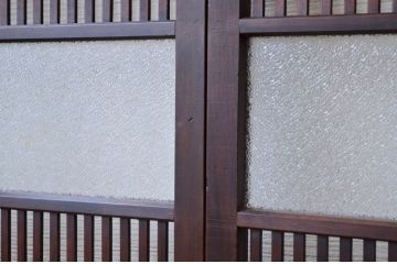 古民具　骨董　ダイヤガラス格子戸4枚セット