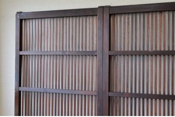 古民具　骨董　ダイヤガラス格子戸4枚セット