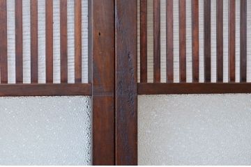 古民具　骨董　ダイヤガラス格子戸4枚セット