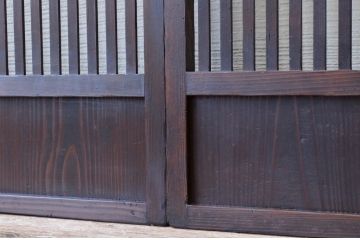 古民具　骨董　シックな格子戸3枚セット