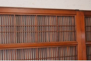 古民具　骨董　古お家のダイヤガラス格子戸4枚セット