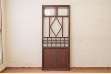 ★古い喫茶店のダイヤガラスアンティークドア　(扉)