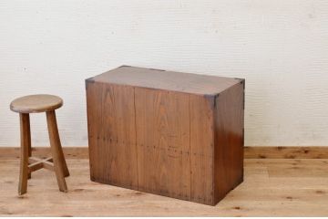 アンティーク家具　古民具　骨董　古い商家の上質な三方欅小箪笥