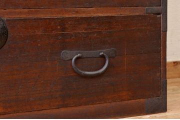 アンティーク家具　☆素敵な雰囲気!古い木の二段重ね時代箪笥