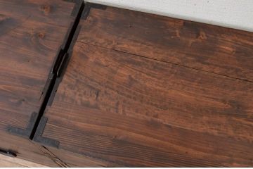 アンティーク家具　☆素敵な雰囲気!古い木の二段重ね時代箪笥