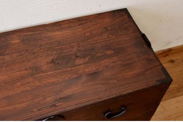 アンティーク家具　☆素敵な雰囲気!古い木の二段重ね時代箪笥