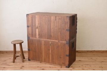 アンティーク家具　☆明治時代　総桐観音開き時代箪笥(桐箪笥、桐たんす)