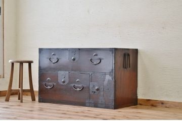 アンティーク家具　古民具　骨董　味のある二本松箪笥ローボード1