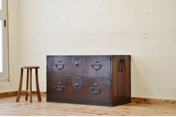 アンティーク家具　古民具　骨董　味のある二本松箪笥ローボード2