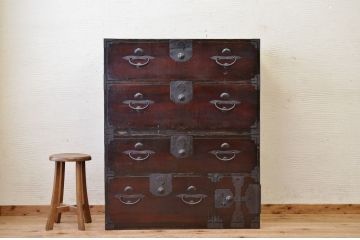 アンティーク家具　古民具　骨董　味のある二本松箪笥ローボード2
