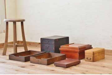 アンティーク家具　かつおぶし削り器　小引き出しなど5(6)点セット