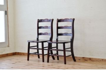 中古　日向民芸ダイニングチェア2脚セット1