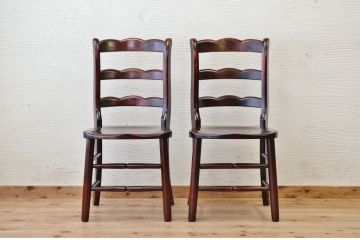 中古　日向民芸ダイニングチェア2脚セット1