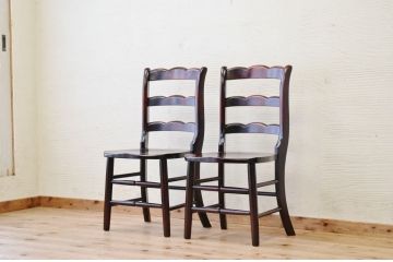 中古　日向民芸ダイニングチェア2脚セット2