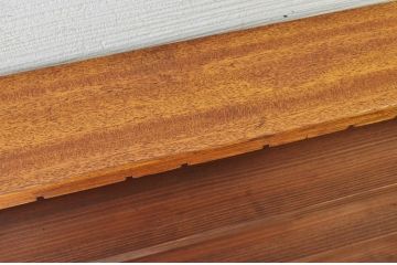 アンティーク家具　古い木の薄型アンティーク飾り棚(本棚、陳列棚)1