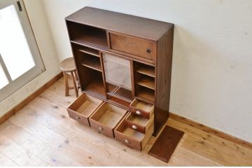アンティーク家具　最高級!古い栗材と欅材の上質な茶箪笥(収納棚)
