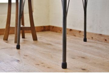 アンティーク家具　☆天板無垢材鉄脚テーブル(作業台)5