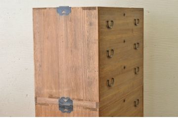 アンティーク家具　☆古い木味のシンプルなアンティークチェスト(時代箪笥)