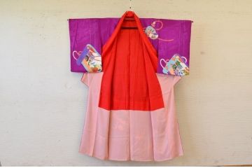 ○古い正絹着物(錦紗縮緬?古布)