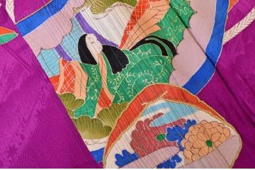 ○古い正絹着物(錦紗縮緬?古布)