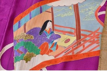 ○古い正絹着物(錦紗縮緬?古布)