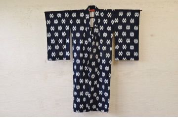 ○古い木綿着物5枚セット1　絣古布材料