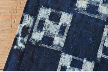 ○古い木綿着物5枚セット1　絣古布材料