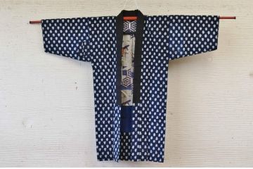 ○古い木綿着物5枚セット4　絣古布材料