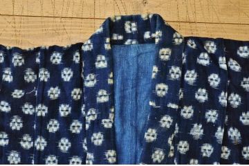 ○古い木綿着物5枚セット4　絣古布材料