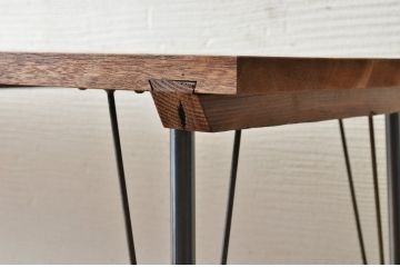 アンティーク家具　☆天板一枚板!鉄脚の大振りなテーブル(作業台、机)1
