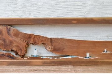 珍品!おもしろデザインの欄間2枚セット