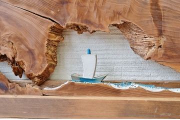 珍品!おもしろデザインの欄間2枚セット