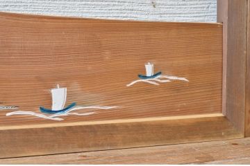 珍品!おもしろデザインの欄間2枚セット