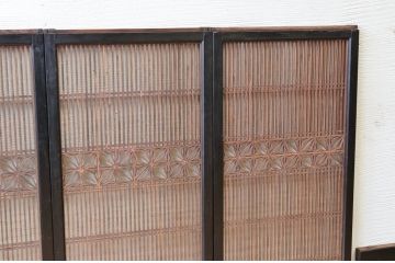 ★極上!素晴らしい作りの書院欄間セット(腰板黒柿材)