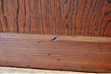 色ガラス入りのアンティーク引き戸(ガラス戸)2枚セット